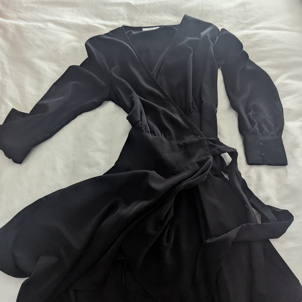 Elegant Black Wrap Dress